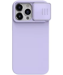 Nillkin CamShield Siliconen iPhone 15 Pro Max Hoesje met Slider Purple
