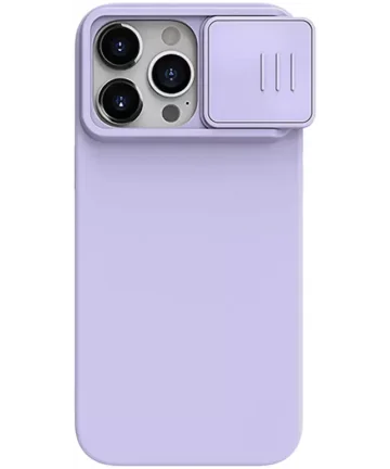 Nillkin CamShield Siliconen iPhone 15 Pro Max Hoesje met Slider Purple Hoesjes