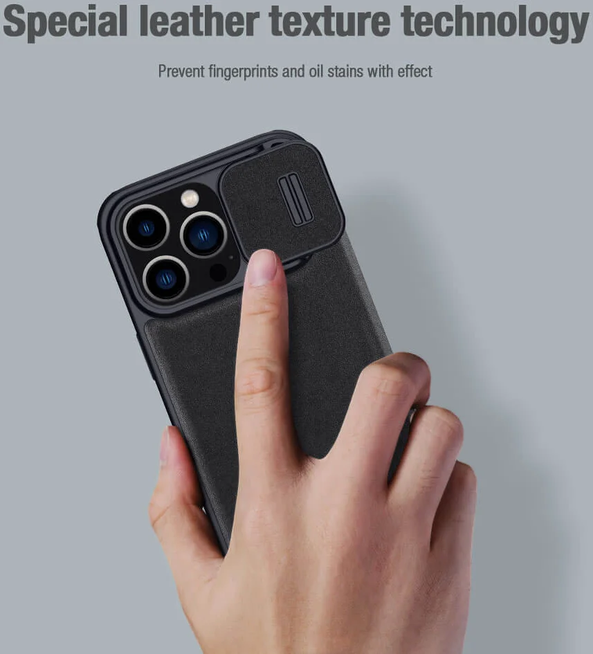 Nillkin CamShield Siliconen iPhone 15 Pro Max Hoesje met Slider Paars afbeelding 9