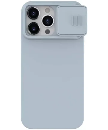 Nillkin CamShield Siliconen iPhone 15 Pro Max Hoesje met Slider Grijs Hoesjes