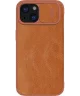 Nillkin Qin Pro Leather iPhone 15 Hoesje Book Case Camera Slider Bruin