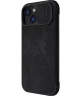 Nillkin Qin Pro iPhone 15 Plus Hoesje Book Case Camera Slider Zwart