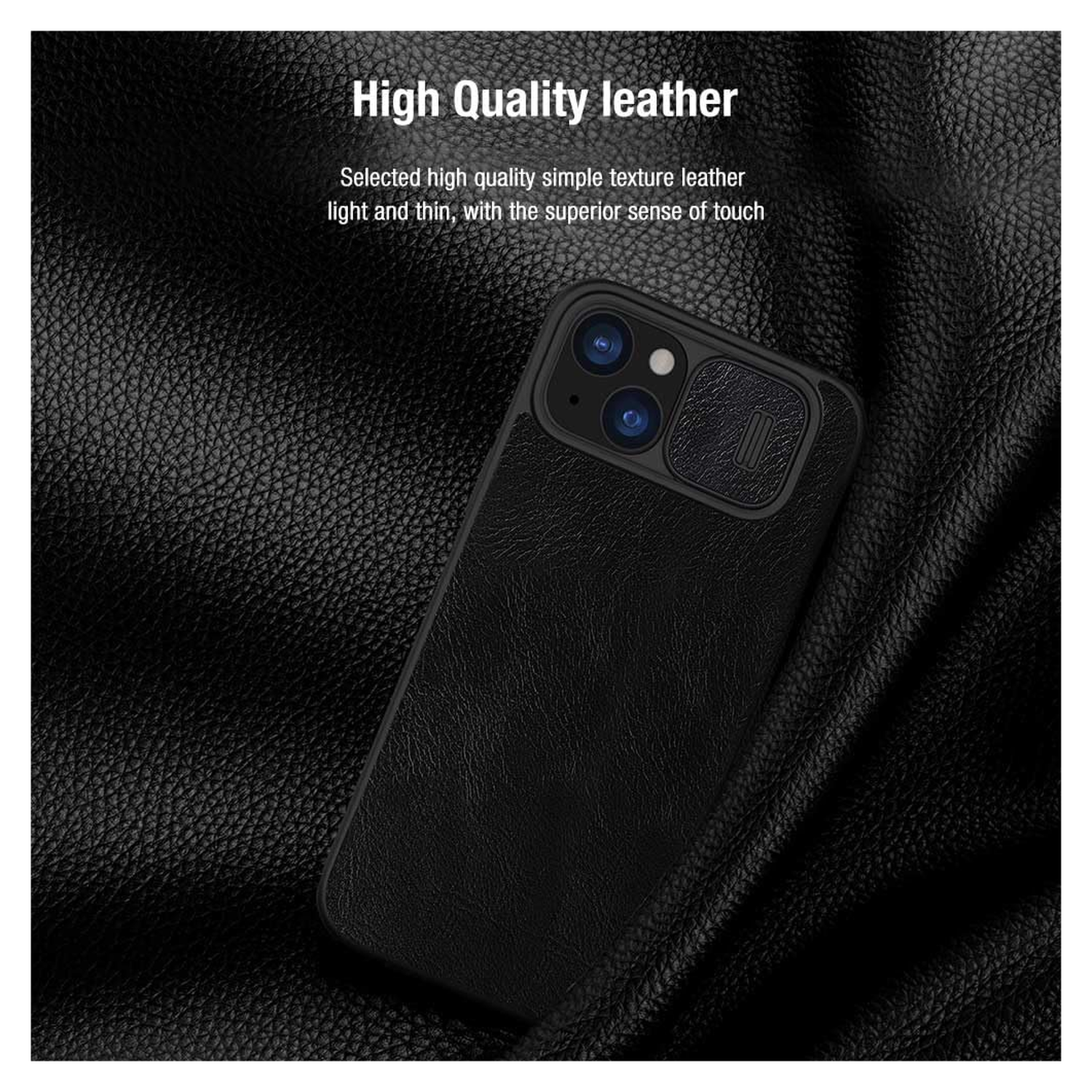 Nillkin Qin Pro iPhone 15 Plus Hoesje Book Case Camera Slider Zwart afbeelding 3