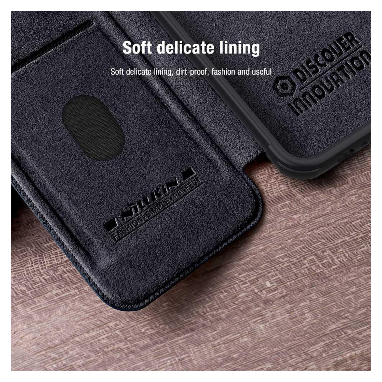 Nillkin Qin Pro iPhone 15 Plus Hoesje Book Case Camera Slider Zwart afbeelding 4