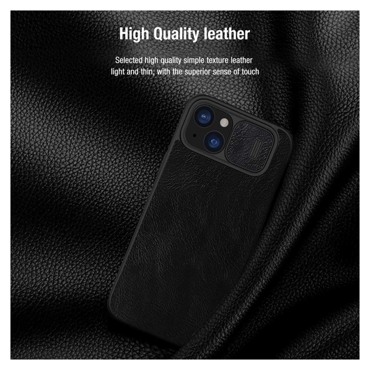 Nillkin Qin Pro iPhone 15 Plus Hoesje Book Case Camera Slider Zwart afbeelding 3