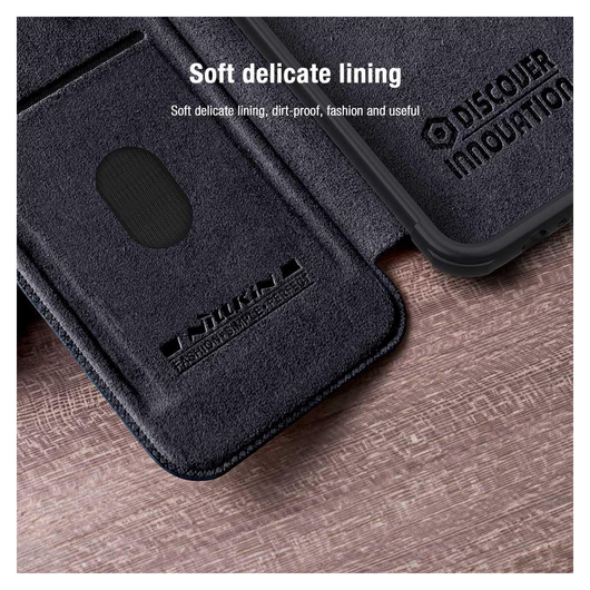 Nillkin Qin Pro iPhone 15 Plus Hoesje Book Case Camera Slider Zwart afbeelding 4