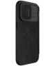 Nillkin Qin Pro iPhone 15 Pro Max Hoesje Book Case Camera Slider Zwart