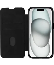 Nillkin Qin Leather Apple iPhone 15 Hoesje Book Case Zwart afbeelding