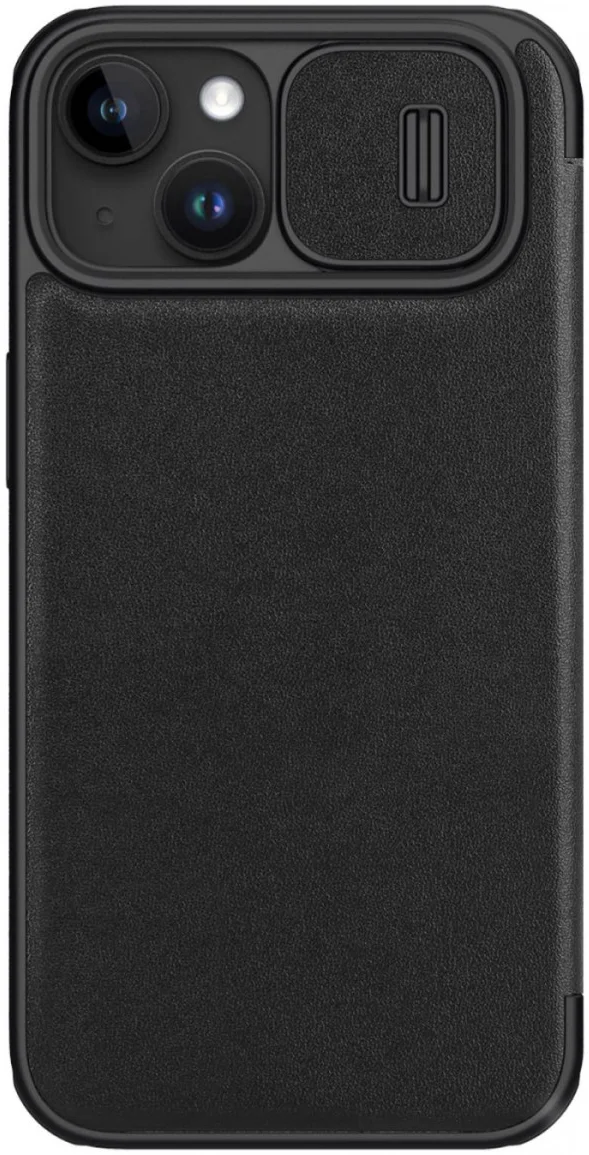 Nillkin Qin Leather Apple iPhone 15 Hoesje Book Case Zwart afbeelding 2