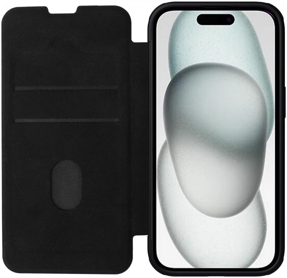 Nillkin Qin Leather Apple iPhone 15 Hoesje Book Case Zwart
