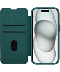 Nillkin Qin Leather Apple iPhone 15 Hoesje Book Case Groen