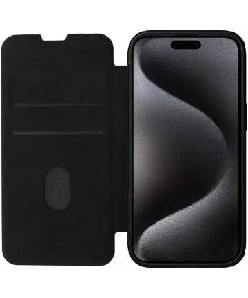 Nillkin Qin Pro Leather Apple iPhone 15 Pro Max Hoesje Book Case Zwart Hoesjes