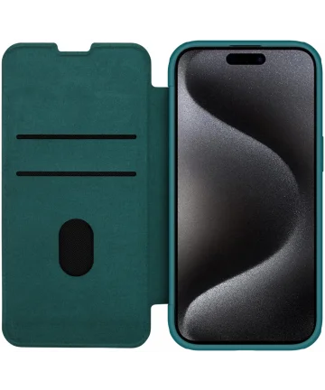 Nillkin Qin Pro Leather Apple iPhone 15 Pro Max Hoesje Book Case Groen Hoesjes