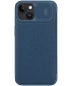 Nillkin Qin Cloth Apple iPhone 15 Hoesje Book Case Camera Slider Blauw