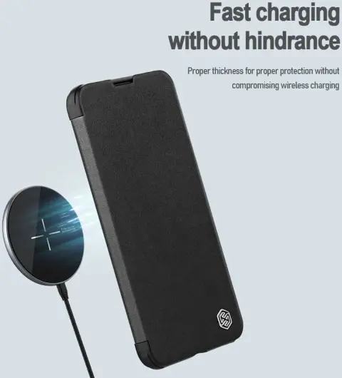 Nillkin Qin Cloth iPhone 15 Pro Hoesje Book Case Camera Slider Grijs afbeelding 8