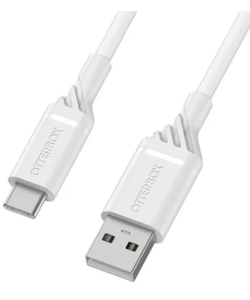 Otterbox USB-A naar USB-C Oplaad/Data Kabel 1M Gevlochten Draad Wit Kabels
