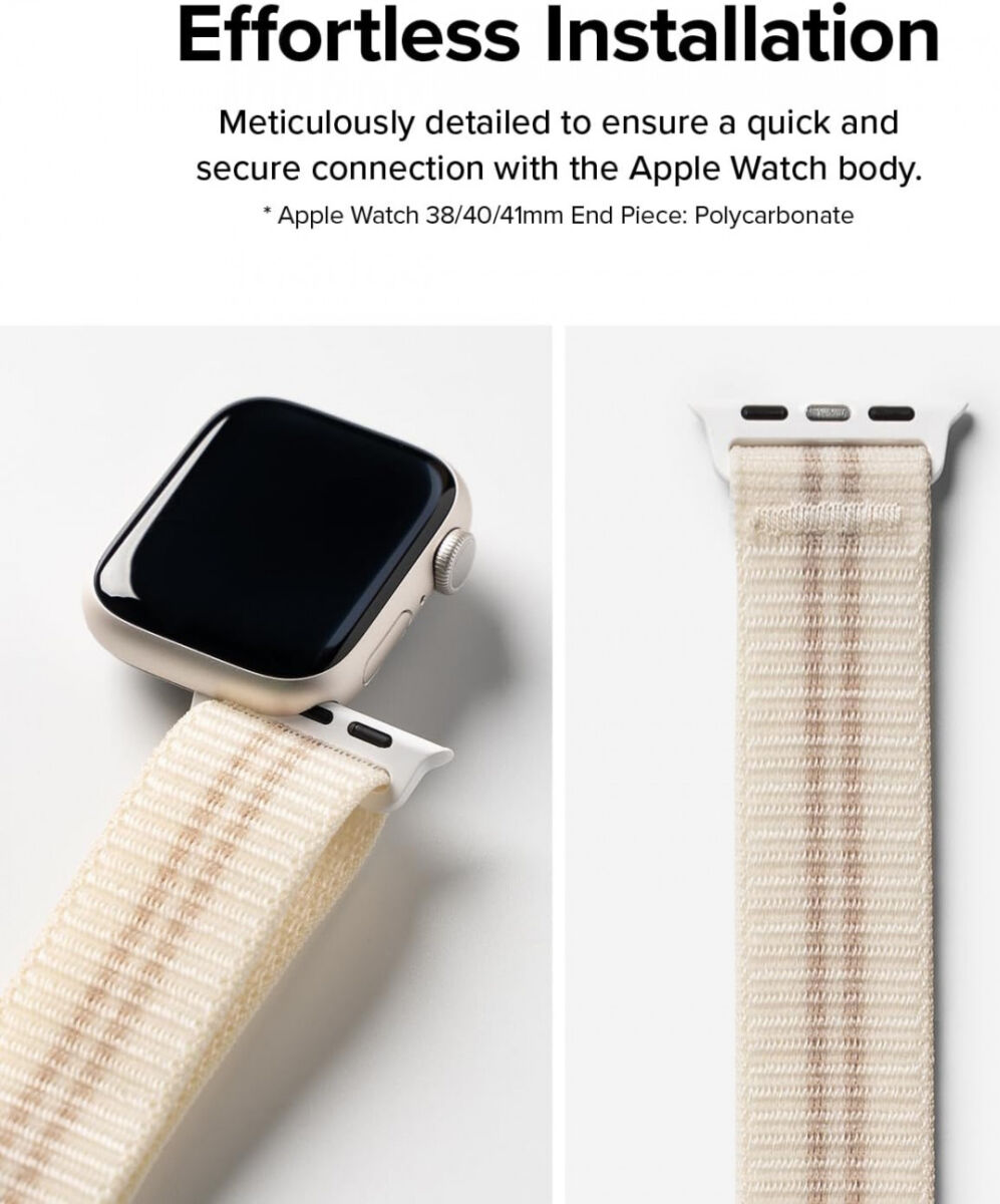 Ringke Sports Air Loop - Apple Watch Bandje - 1-10/SE - 42/41/40/38MM - Creme afbeelding 8
