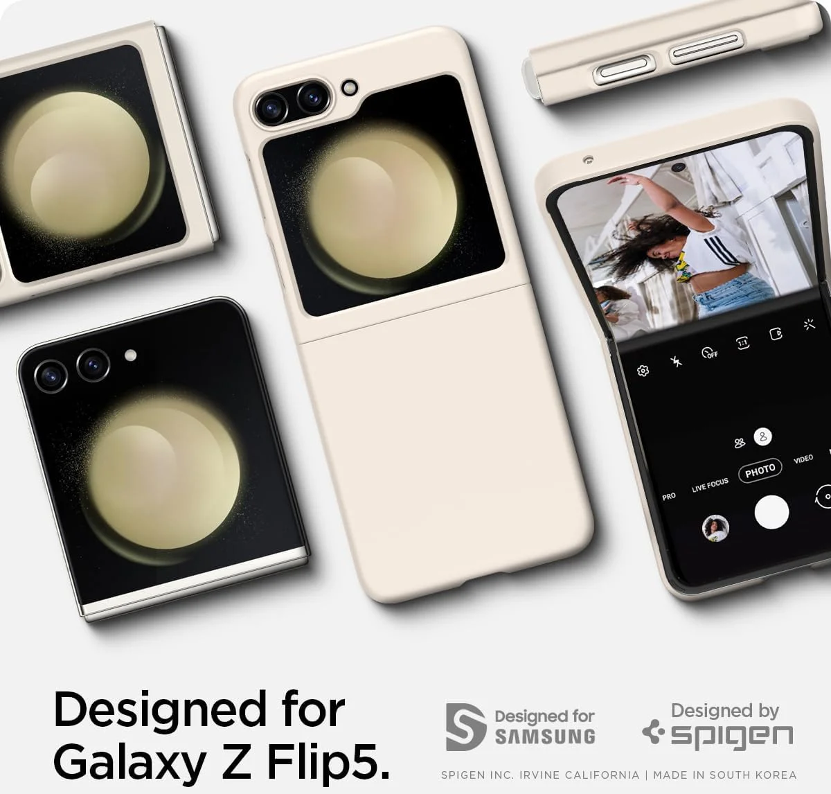 Spigen Air Skin Samsung Galaxy Z Flip 5 Hoesje Back Cover Beige afbeelding 6