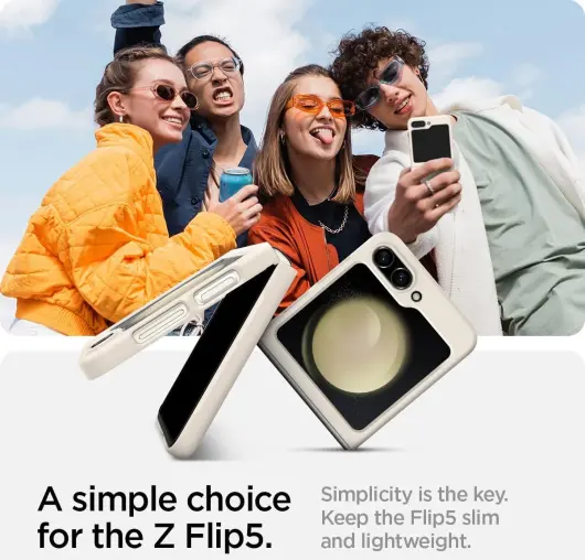 Spigen Air Skin Samsung Galaxy Z Flip 5 Hoesje Back Cover Beige afbeelding 5