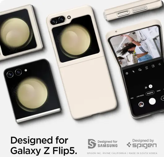 Spigen Air Skin Samsung Galaxy Z Flip 5 Hoesje Back Cover Beige afbeelding 6
