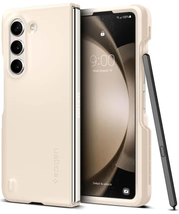 Spigen Thin Fit P Samsung Galaxy Z Fold 5 Hoesje Pen-Edition Beige Hoesjes