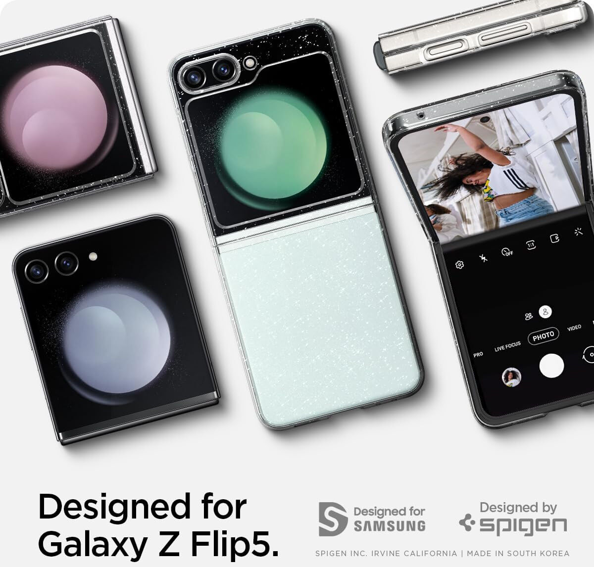 Spigen Air Skin Samsung Galaxy Z Flip 5 Hoesje Back Cover Glitter afbeelding 8