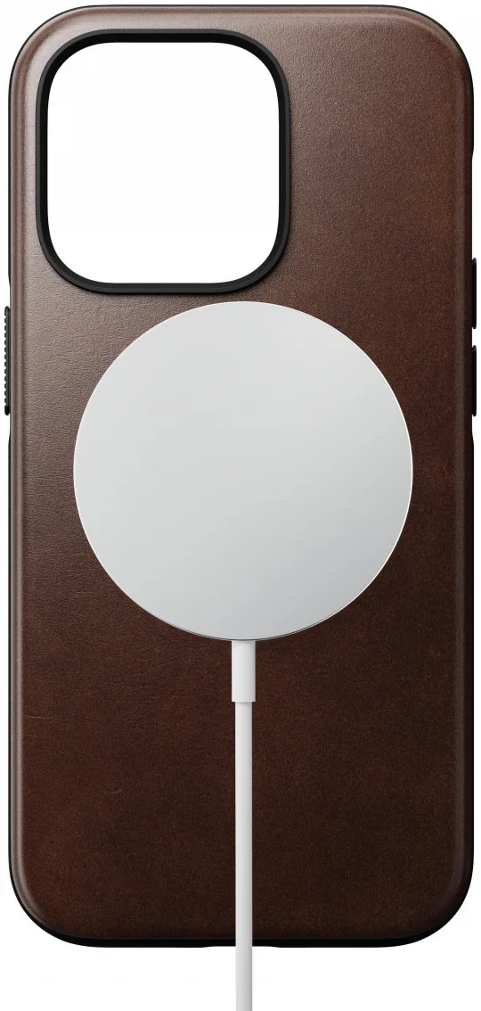 Nomad Modern Leather Apple iPhone 15 Pro Hoesje MagSafe English Tan afbeelding 9