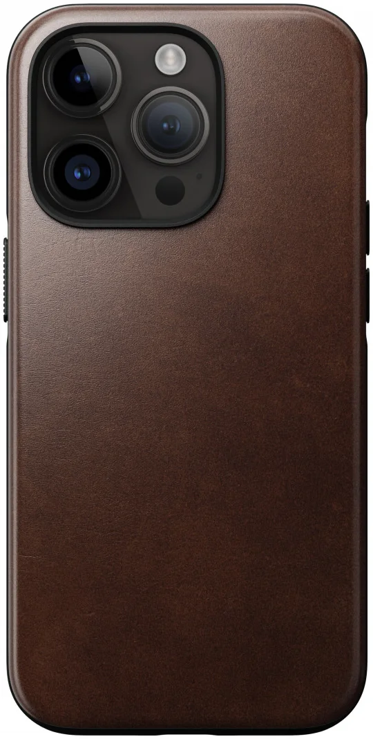 Nomad Modern Leather Apple iPhone 15 Pro Hoesje MagSafe English Tan afbeelding 1