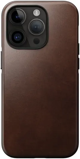Nomad Modern Leather Apple iPhone 15 Pro Hoesje MagSafe English Tan afbeelding 1
