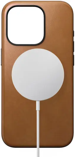 Nomad Modern Leather iPhone 15 Pro Max Hoesje Leer MagSafe English Tan afbeelding 2