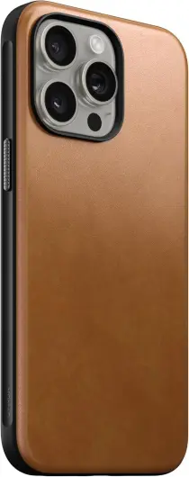 Nomad Modern Leather iPhone 15 Pro Max Hoesje Leer MagSafe English Tan afbeelding 4