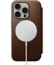 Nomad Modern Leather Folio iPhone 15 Pro Hoesje MagSafe Bruin