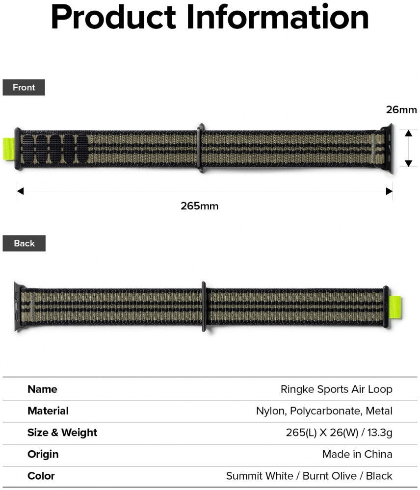 Ringke Sports Apple Watch Bandje - 1-10/SE/Ultra - 49/46/45/44/42MM - Wit afbeelding 13