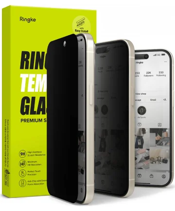 Ringke Apple iPhone 15 Plus Screen Protector Privacy Tempered Glass 9H Screen Protectors
