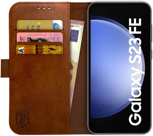 Rosso Element Samsung Galaxy S23 FE Hoesje Book Case Wallet Bruin afbeelding 1