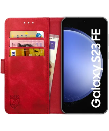 Rosso Element Samsung Galaxy S23 FE Hoesje Book Case Wallet Rood Hoesjes