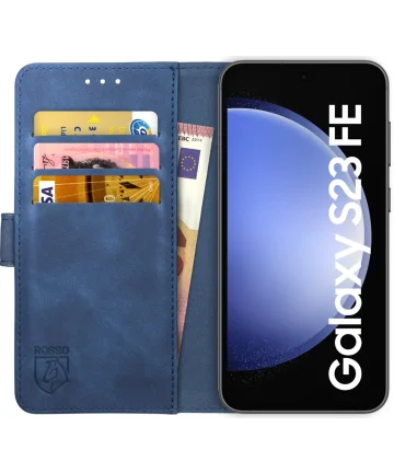 Rosso Element Samsung Galaxy S23 FE Hoesje Book Case Wallet Blauw Hoesjes