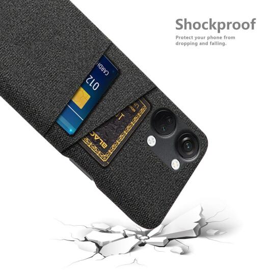OnePlus Nord 3 5G Hoesje met Kaarthouder Back Cover Zwart afbeelding 4