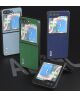 ABEEL Leren Samsung Galaxy Z Flip 5 Hoesje Back Cover Leer Lichtblauw