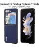 ABEEL Leren Samsung Galaxy Z Flip 5 Hoesje Back Cover Leer Blauw