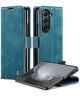 CaseMe 013 Samsung Z Fold 5 Hoesje Book Case met Standaard Blauw