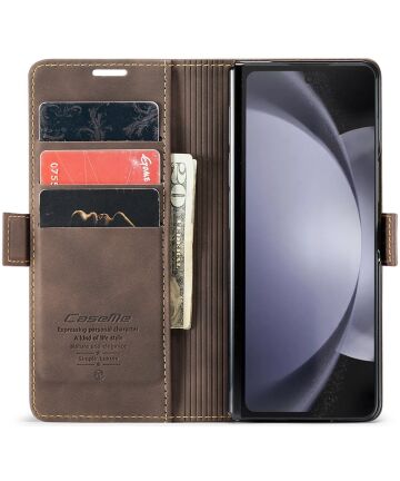 CaseMe 013 Samsung Z Fold 5 Hoesje Book Case met Standaard Coffee Hoesjes