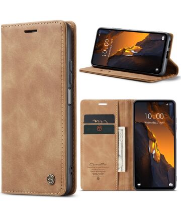 CaseMe 013 Xiaomi Poco F5 5G Hoesje Book Case en Back Cover Bruin Hoesjes