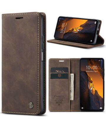 CaseMe 013 Xiaomi Poco F5 5G Hoesje Book Case en Back Cover Coffee Hoesjes