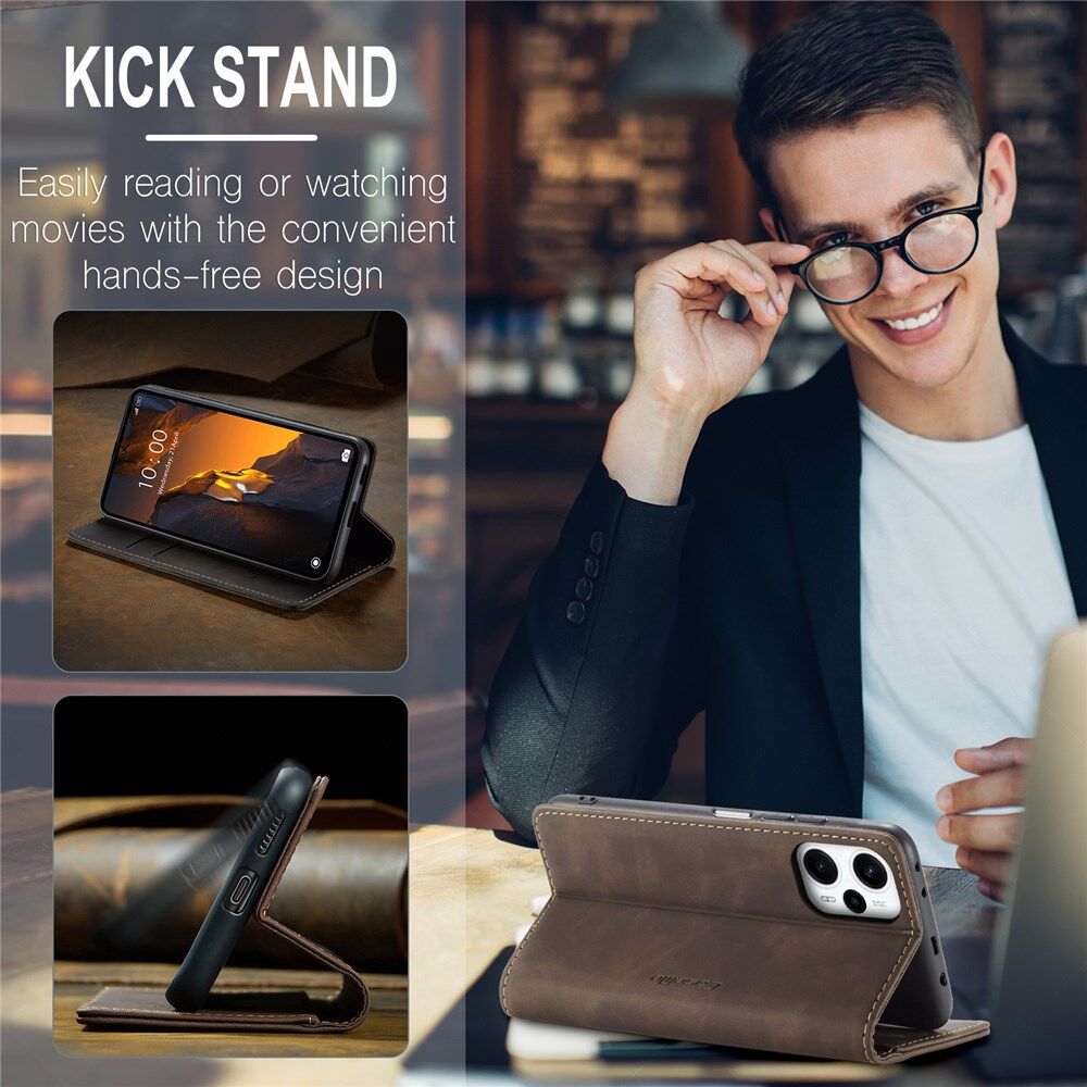 CaseMe 013 Xiaomi Poco F5 5G Hoesje Book Case en Back Cover Coffee afbeelding 13