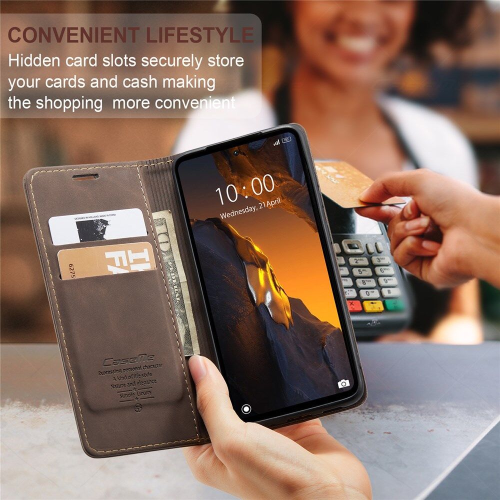 CaseMe 013 Xiaomi Poco F5 5G Hoesje Book Case en Back Cover Coffee afbeelding 2