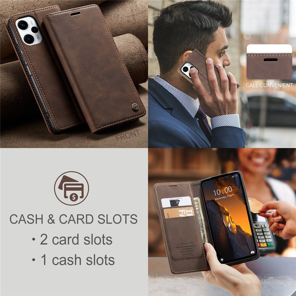 CaseMe 013 Xiaomi Poco F5 5G Hoesje Book Case en Back Cover Coffee afbeelding 4