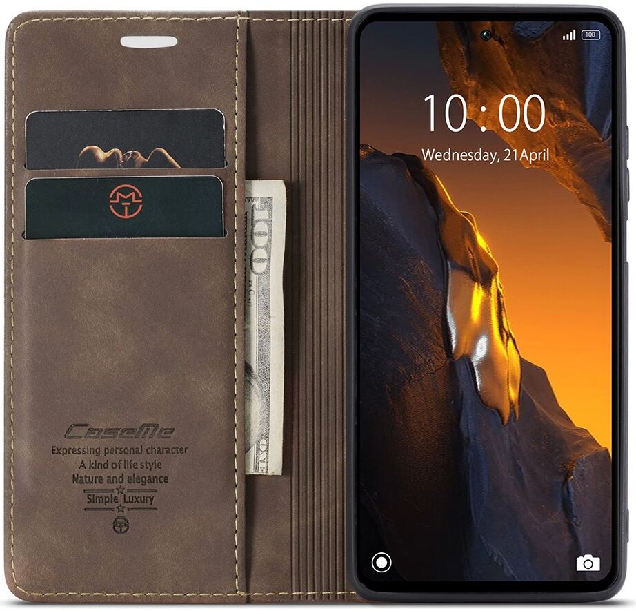 CaseMe 013 Xiaomi Poco F5 5G Hoesje Book Case en Back Cover Coffee afbeelding 7