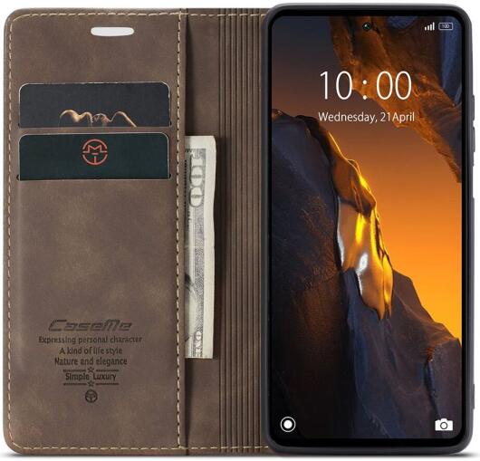 CaseMe 013 Xiaomi Poco F5 5G Hoesje Book Case en Back Cover Coffee afbeelding 7