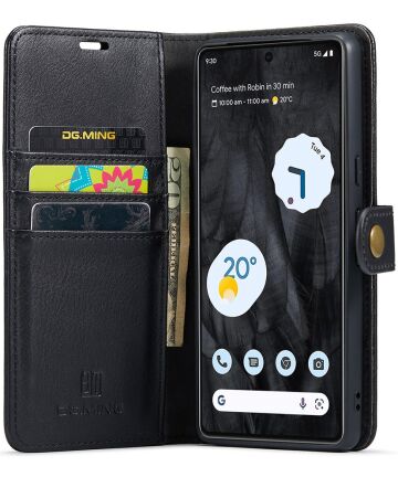 DG Ming Google Pixel 8 Pro Hoesje Retro Wallet Book Case Zwart Hoesjes